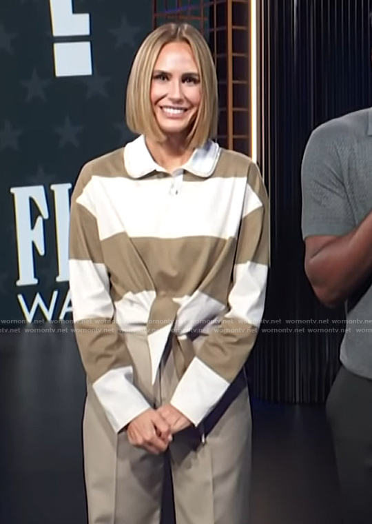 Keltie's striped tie front shirt on E! News