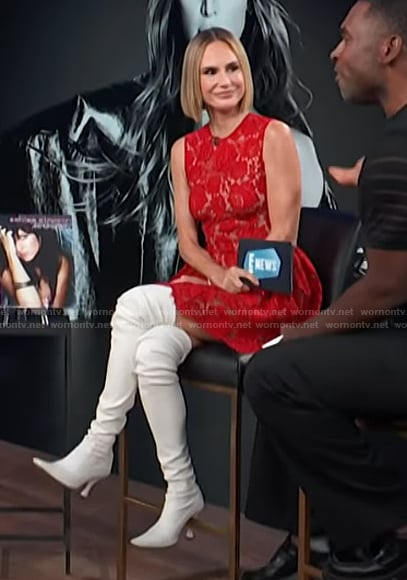Keltie's red lace mini dress on E! News