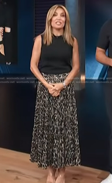 Kit's leopard print skirt on Access Hollywood