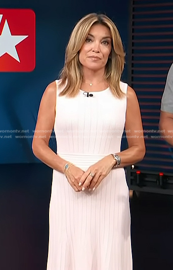 Kit's white ribbed sleeveless dress on Access Hollywood
