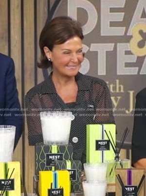 Laura Slatkin's black polka dot dress on Good Morning America