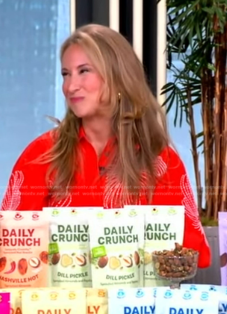 Laurel Orley's red floral embroidered dress on The View