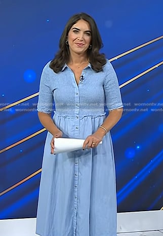 Liz's blue smocked shirtdress on Today