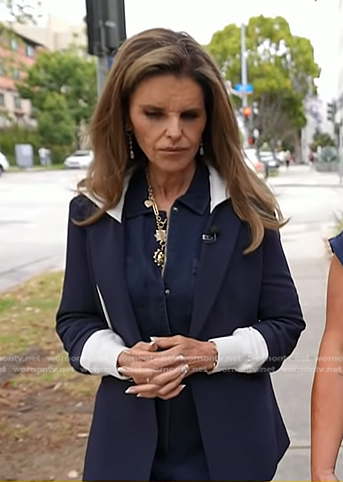Maria's navy hooded blazer on Today