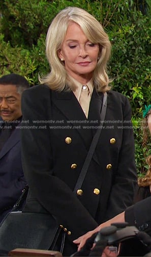 Marlena's black double breated blazer on Days of our Lives