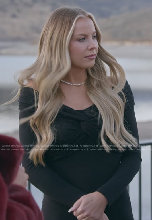 Mayci's black twist front dress on The Secret Lives of Mormon Wives