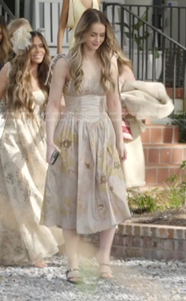 Mikayla's floral print sleeveless dress on The Secret Lives of Mormon Wives