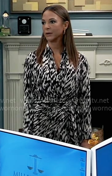 Natalia's printed wrap dress on General Hospital