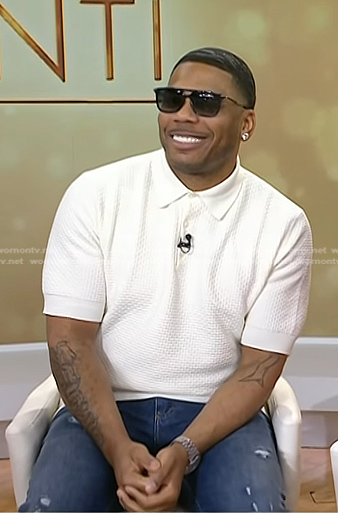 Nelly's white textured polo on Today