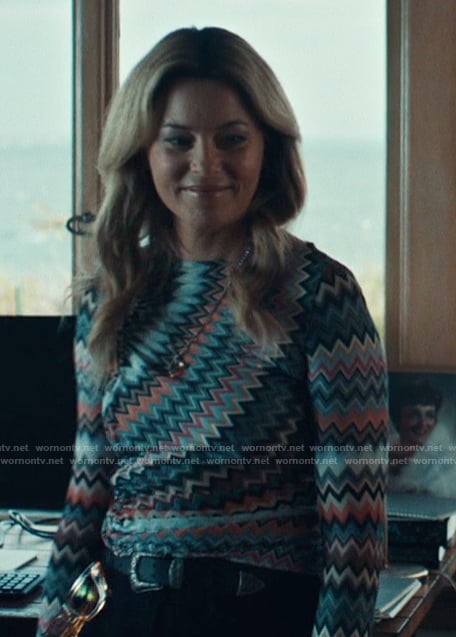 Nicky's zig-zag print ruched top on The Better Sister