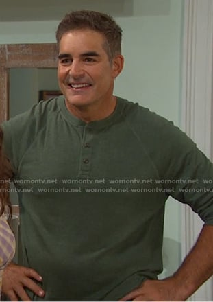 Rafe's green henley shirt on Days of our Lives