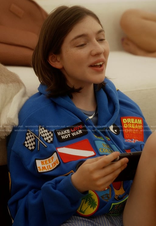 Rock's blue patch hoodie on And Just Like That