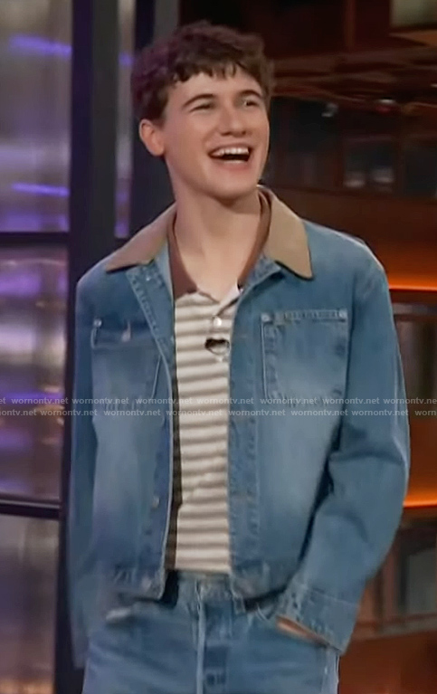Sam Nivola's denim jacket on The Kelly Clarkson Show