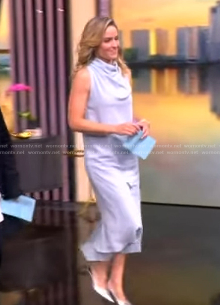Sara's blue cowl neck dress on The View