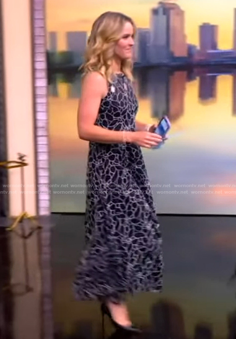 Sara's black floral cutout sleeveless dress on The View