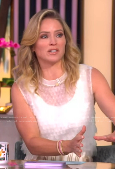 Sara's sheer sleeveless top and stripe pants on The View