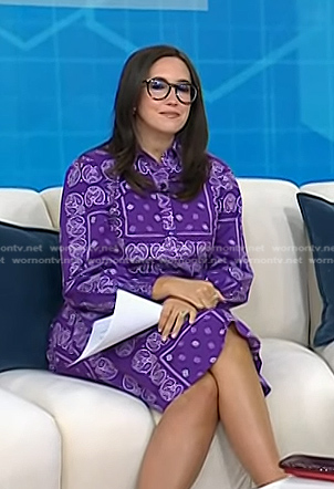 Savannah's purple bandana print dress on Today