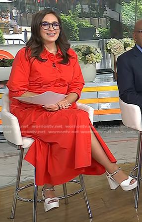 Savannah's white chain strap heel sandals on Today