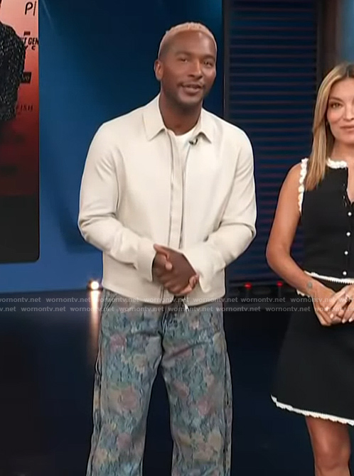Scott's floral print jeans on Access Hollywood