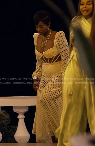 Shamea's white bustier dress on The Real Housewives of Atlanta