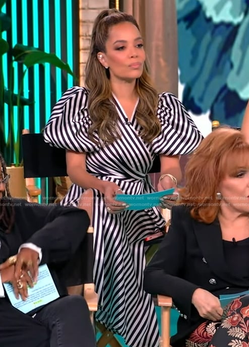 Sunny's stripe tie front dress on The View