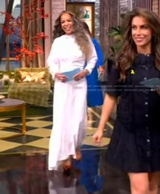 Sunny's white gathered maxi dress on The View