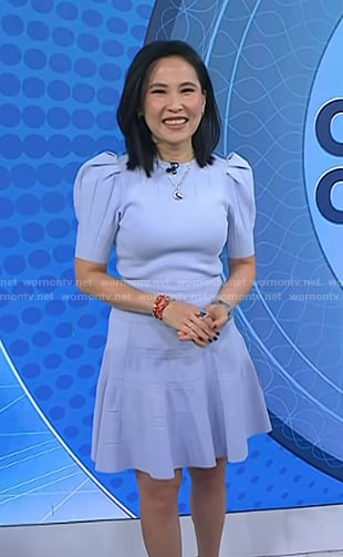 Vicky's blue puff sleeve dress on Today