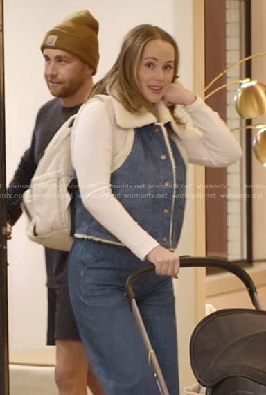 Whitney's denim shearling vest on The Secret Lives of Mormon Wives