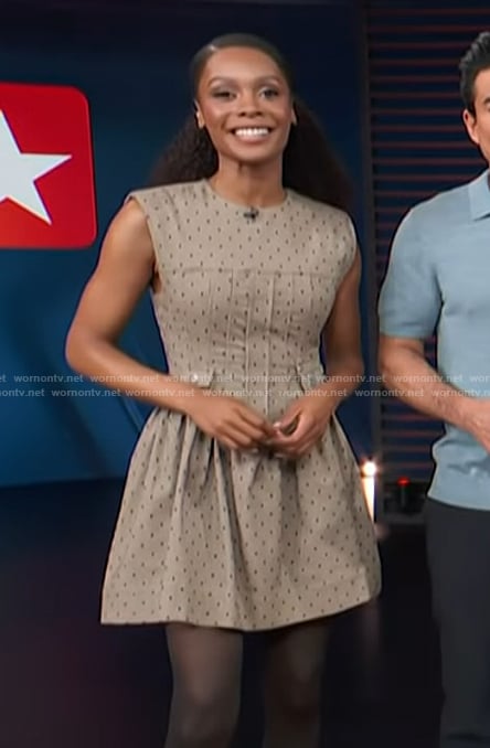 Zuri's polka dot print mini dress on Access Hollywood