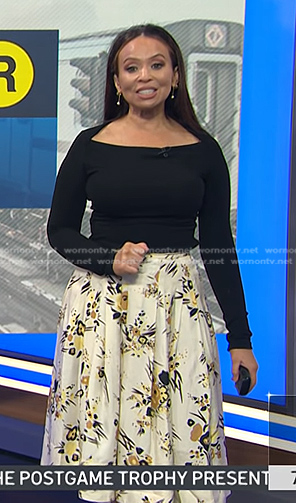 Adelle's ivory floral print skirt on Today