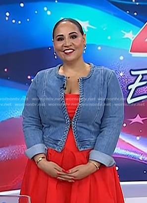 Alejandra's braid trim denim jacket on Today