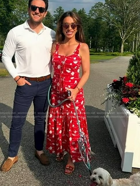 Alyssa's red floral print dress on The View