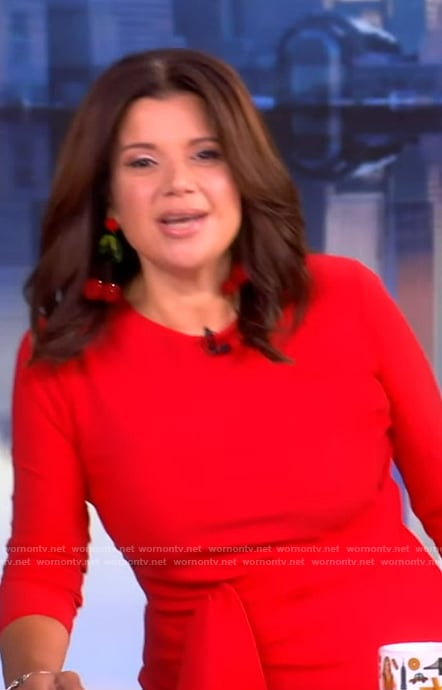 Ana's red gathered dress on The View