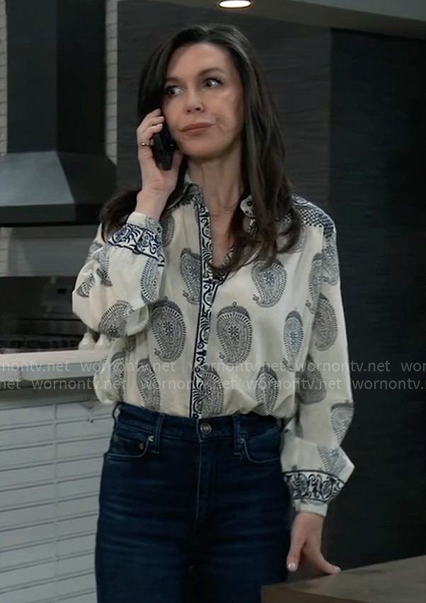 Anna's paisley print blouse on General Hospital