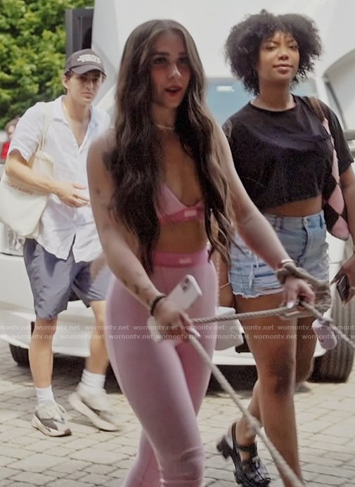 Ariana's pink top and leggings on Next Gen NYC