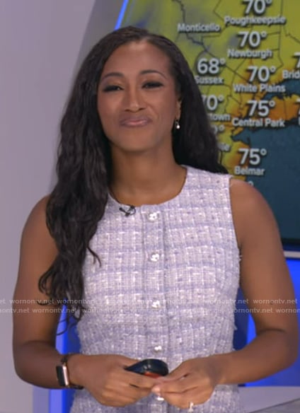 Brittany Bell's tweed button front mini dress on Good Morning America