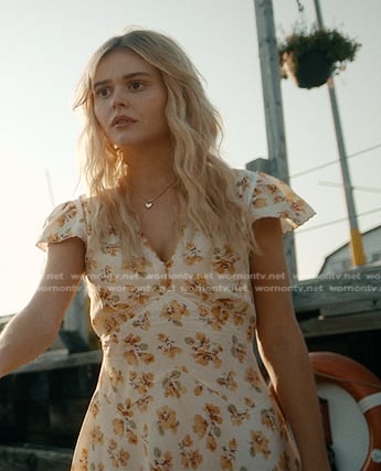Cadence's white floral v-neck mini dress on We Were Liars