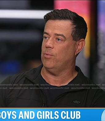 Carson Daly's black half-zip shirt on Today