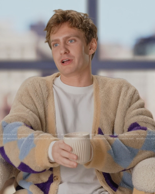 Charlie's argyle cardigan on Next Gen NYC