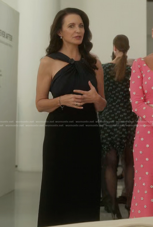 Charlotte's black halter neck dress on And Just Like That