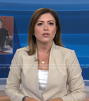 Chloe's beige collarless blazer on Today