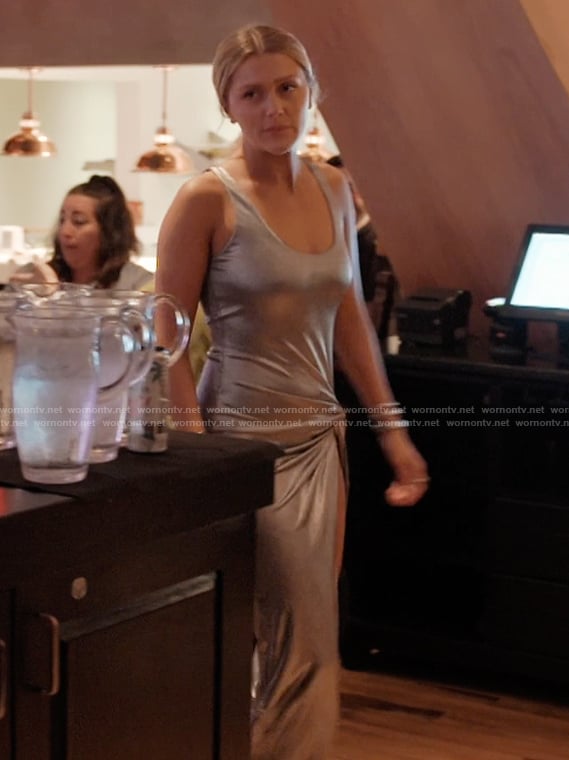 Chloe's metallic twist front dress on Next Gen NYC