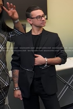 Christian Siriano's black zip embellished blazer on Good Morning America