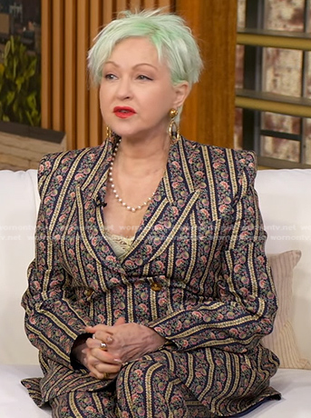 Cyndi Lauper's floral blazer and pants on Good Morning America