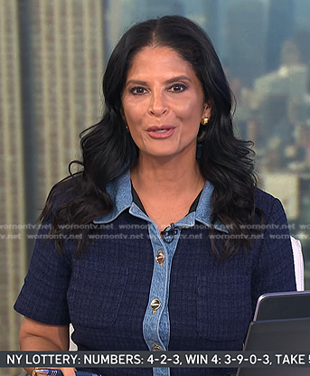 Darlene's blue colorblock denim dress on Today