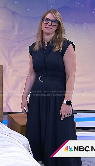 Dr. Shelby Harris's navy belted shirtdress on Today