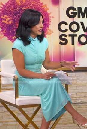 Dr. Tara Narula's blue ruched dress on Good Morning America