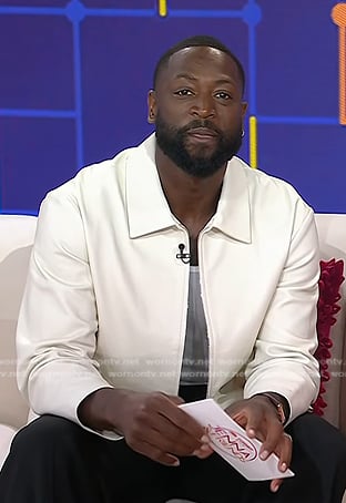 Dwyane Wade's white leather jacket on Today