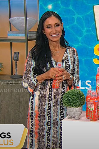 Elizabeth Werner's printed dress on CBS Mornings