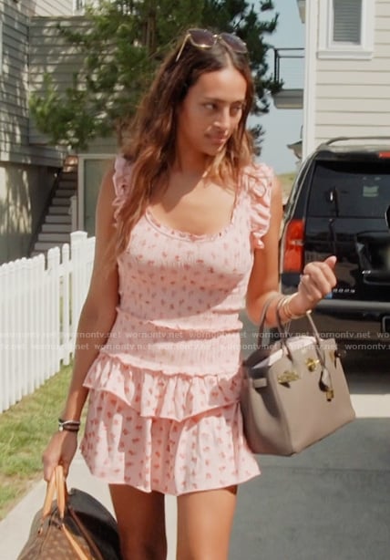 Emira's pink floral print top and skirt on Next Gen NYC